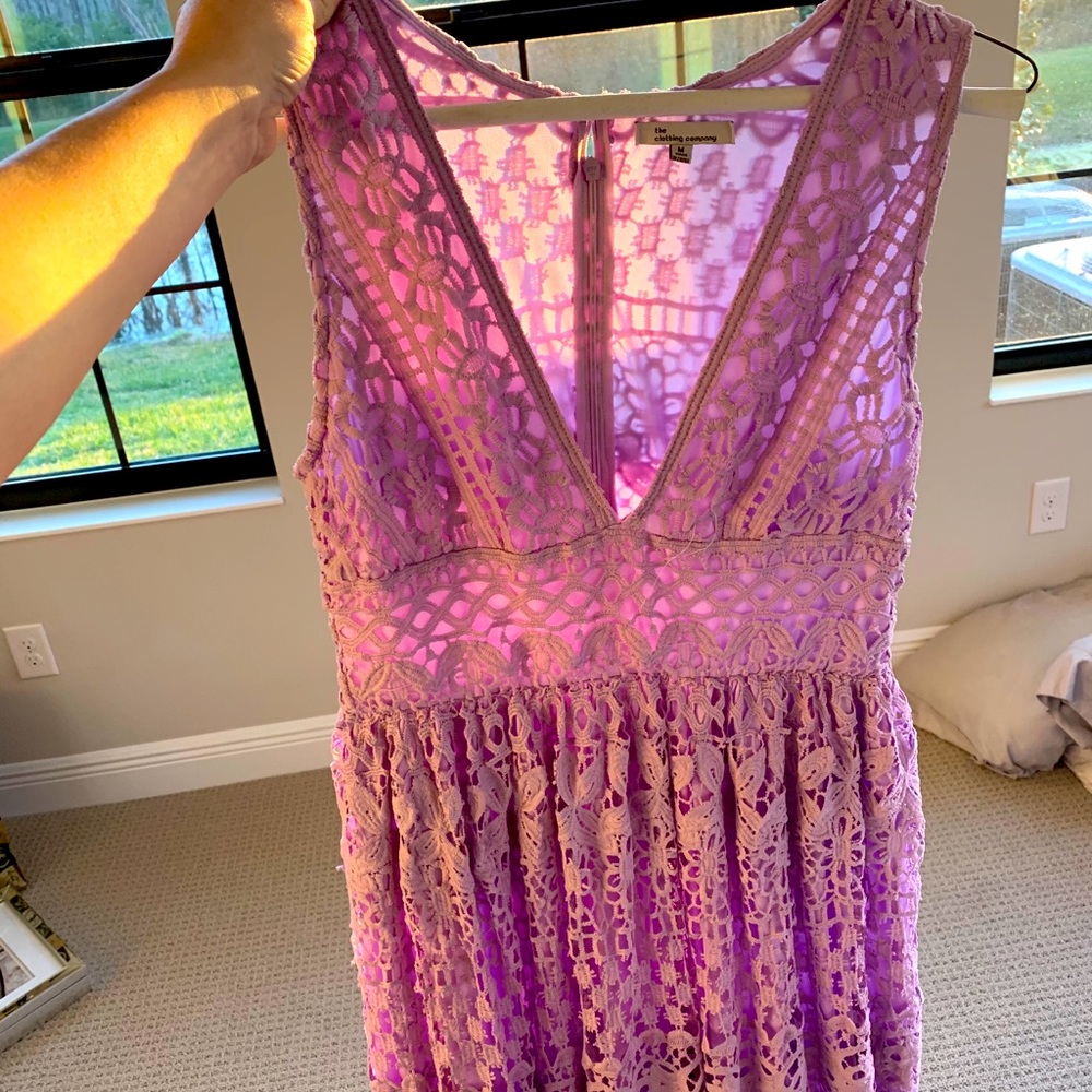 Purple Lace Maxi Dress